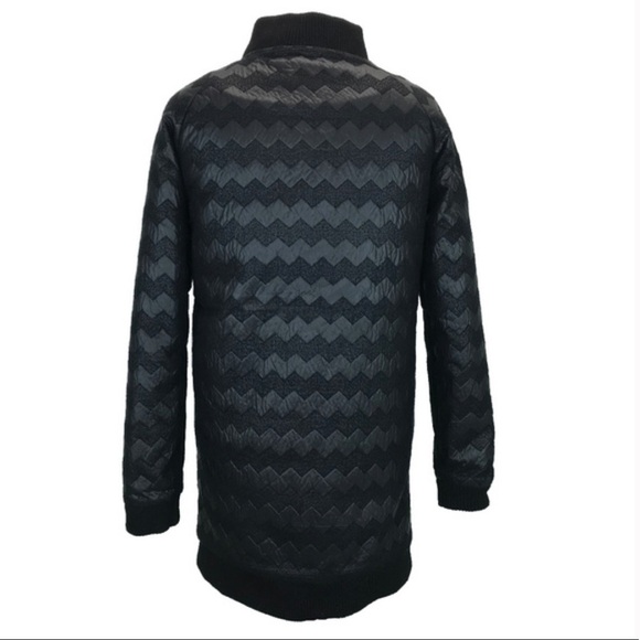 Anthropologie Nümph Black Quilted Chevron Winter Coat - Picture 2 of 12